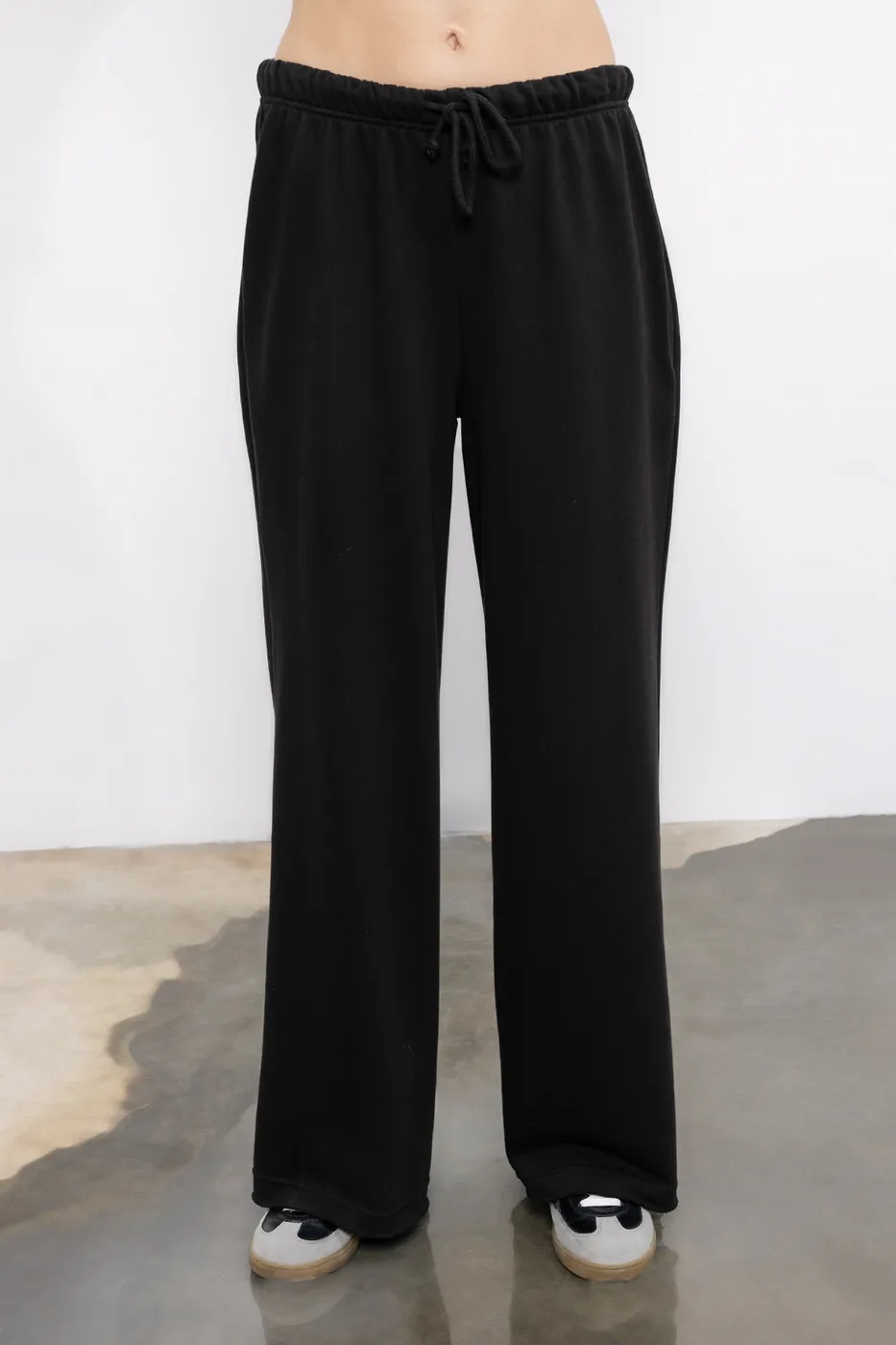 Bayan Siyah Normal Bel Düz Kesim Pantolon