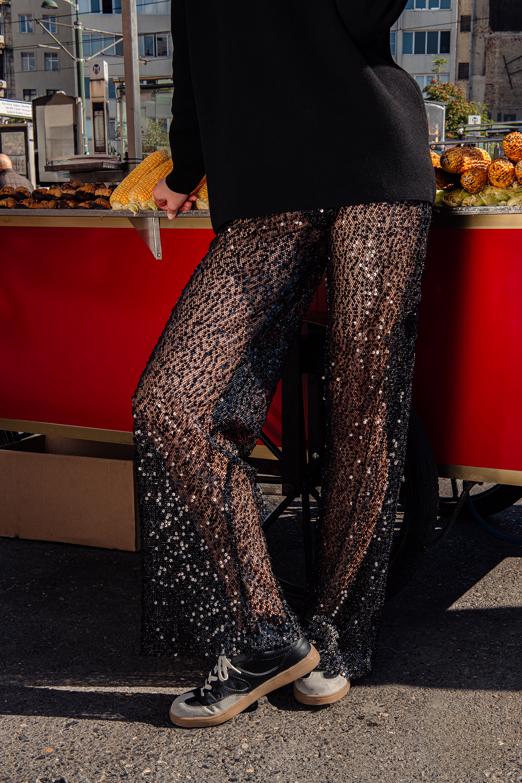 Transparan Pulpayet Detaylı Pantolon