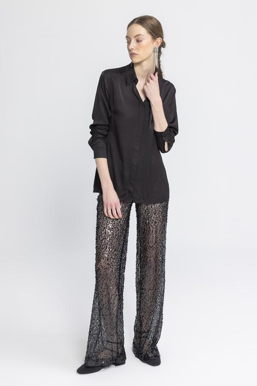 Transparan Pulpayet Detaylı Pantolon