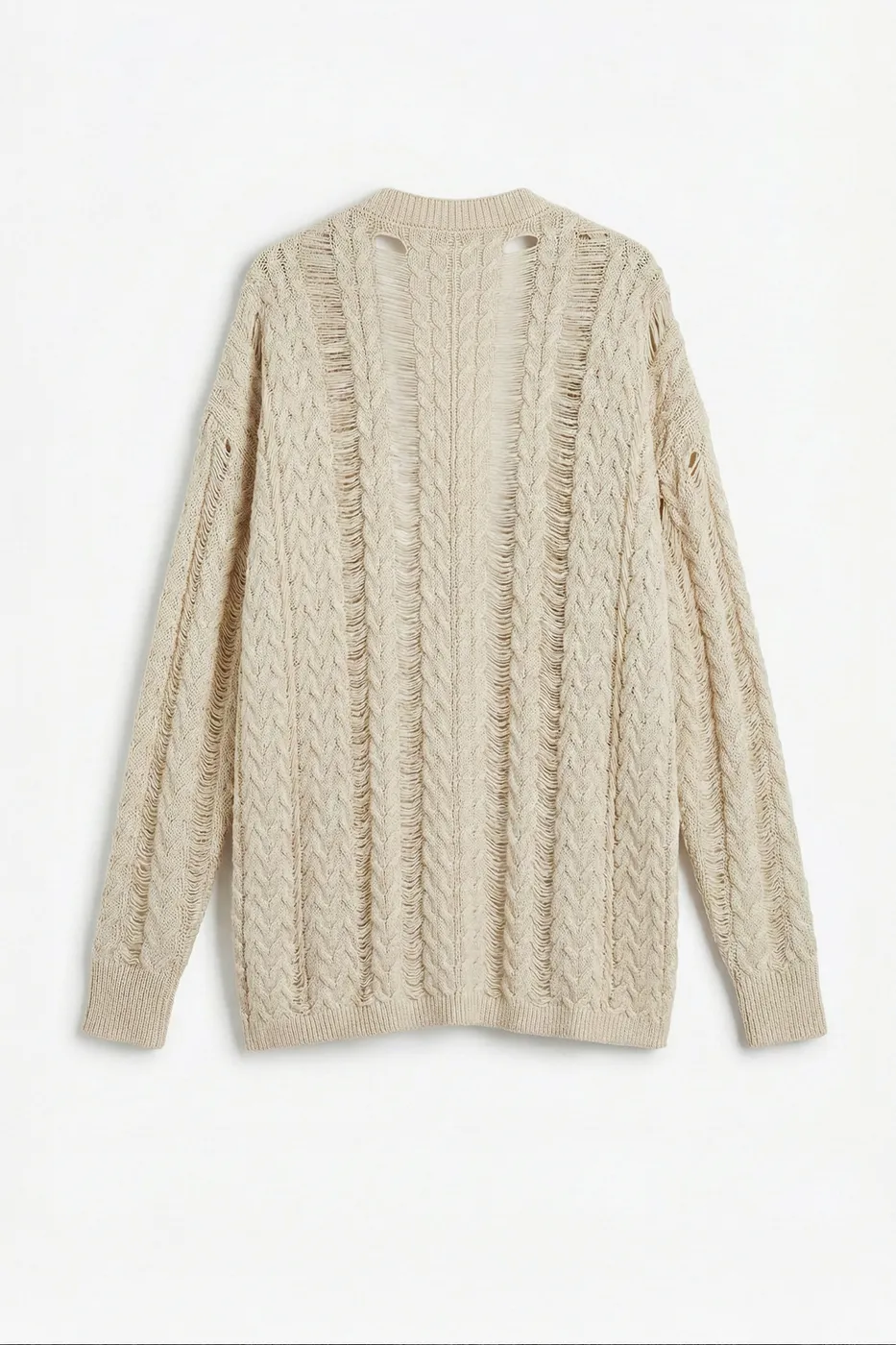 Bayan Taş Varaklı Ajurlu Oversize Hırka