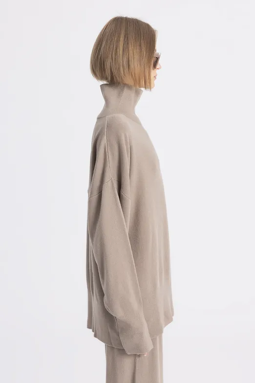 Bayan Vizon Dik Balıkçıl Yaka Triko Kazak - BSL