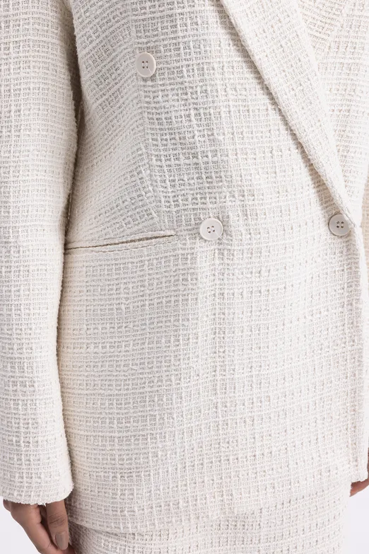 Bayan Ekru Tüvit Blazer Ceket - BSL