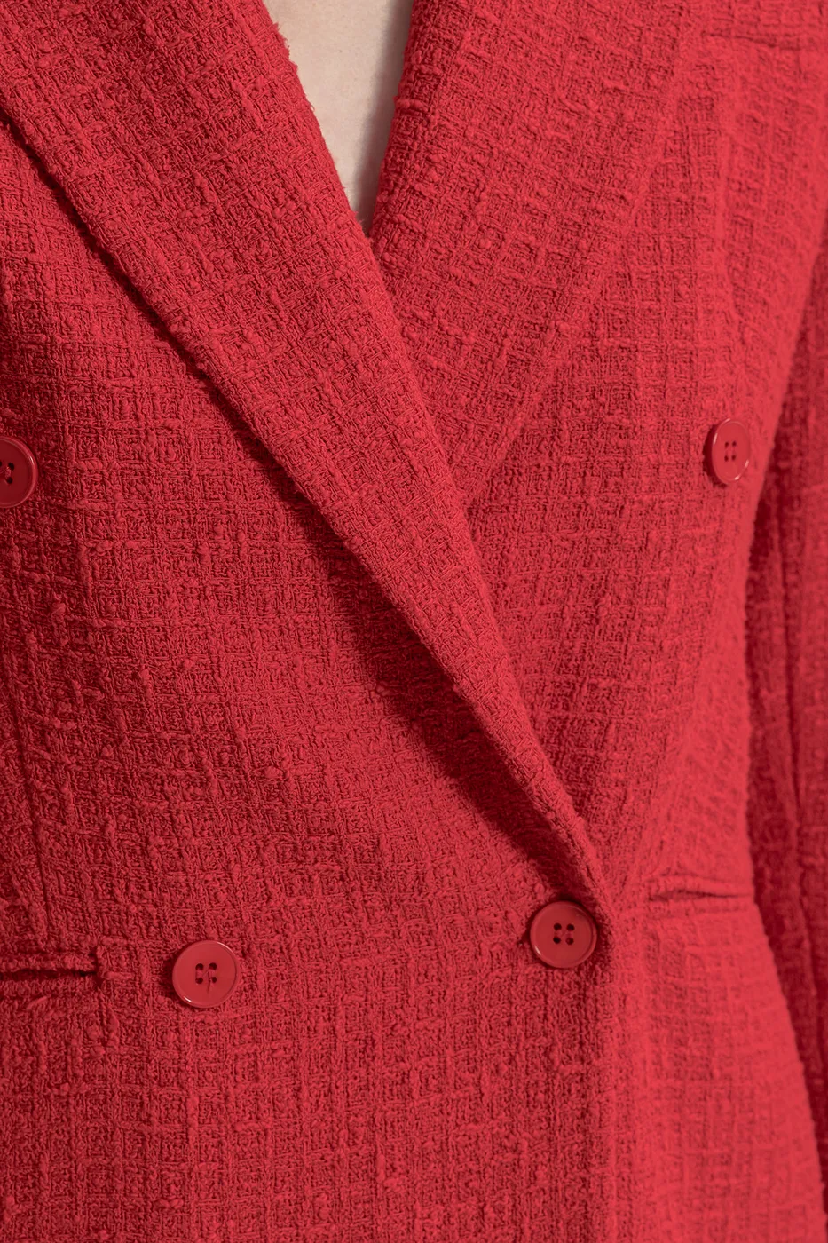 Bayan Kırmızı Tüvit Blazer Ceket