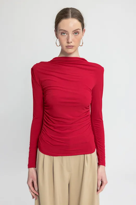 Bayan Kırmızı Drapeli Top - BSL