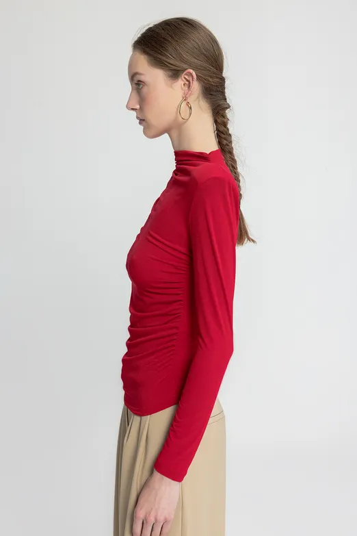 Bayan Kırmızı Drapeli Top - BSL