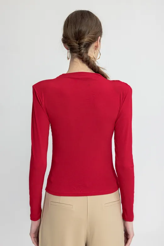 Bayan Kırmızı Drapeli Top - BSL