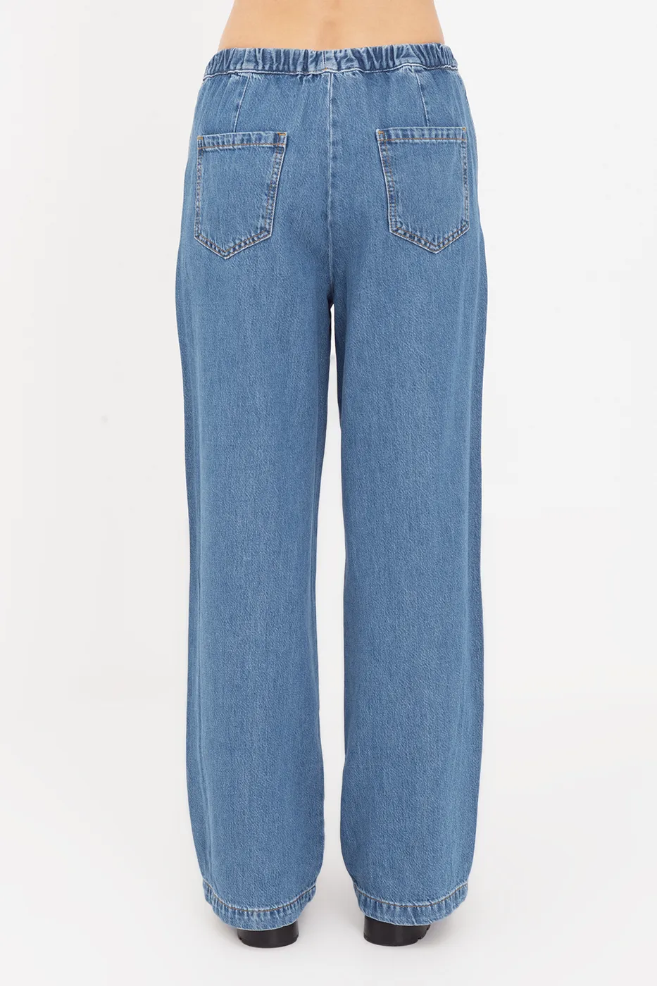 Bayan Lacivert Jogger Denim Pantolon