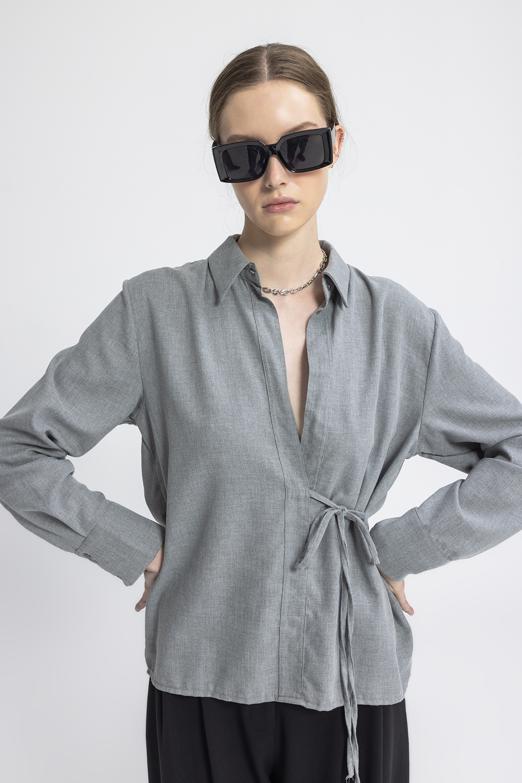 Bayan  Bağlama Detaylı Gömlek