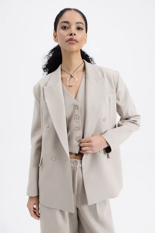 Bayan Taş Kruvaze Blazer Ceket - BSL