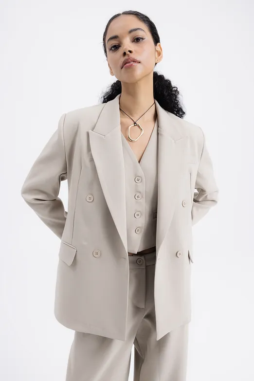 Bayan Taş Kruvaze Blazer Ceket - BSL
