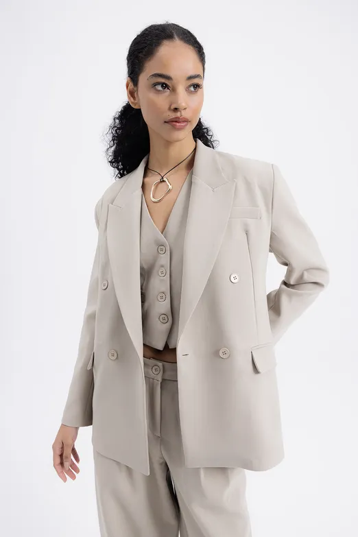 Bayan Taş Kruvaze Blazer Ceket - BSL