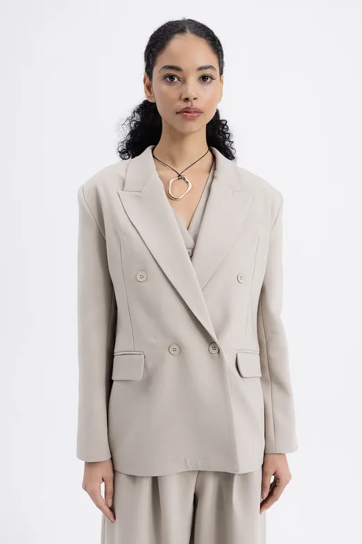 Bayan Taş Kruvaze Blazer Ceket - BSL
