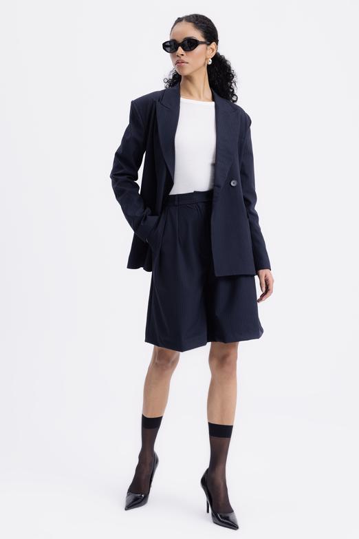 Bayan  Pileli Bermuda Şort