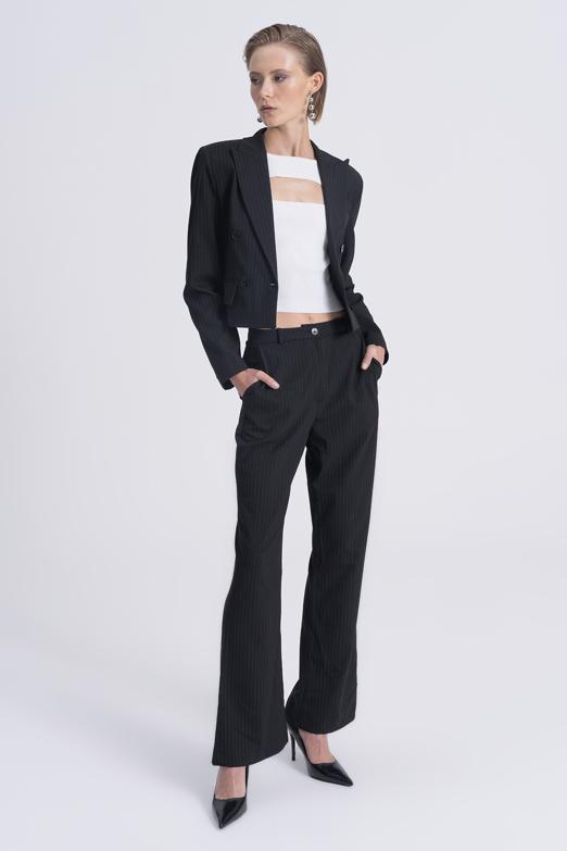 Bayan  Düz Kesim Kumaş Pantolon