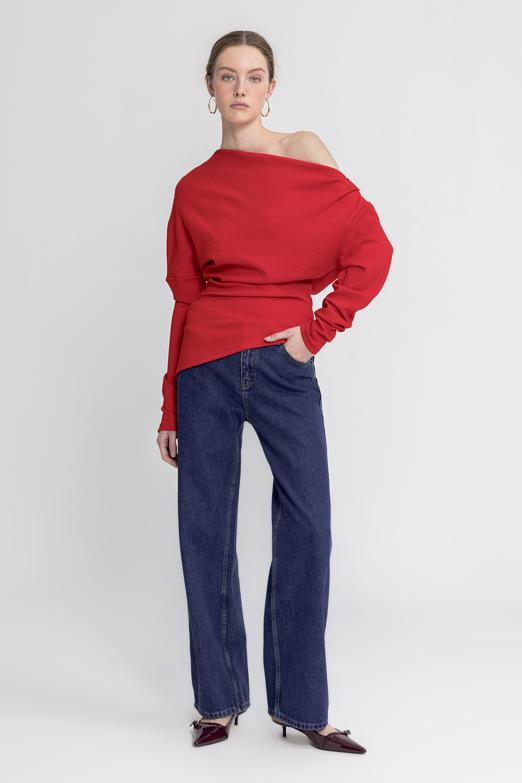 Bayan  Düz Kesim Denim Pantolon