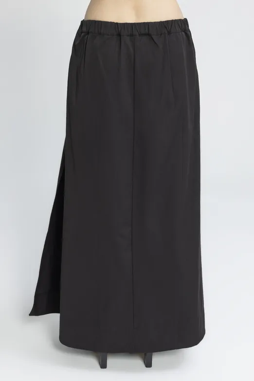 Bayan Siyah Volanlı Maksi Etek - BSL