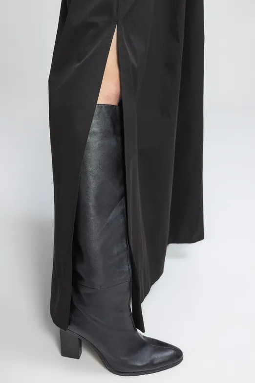 Bayan Siyah Volanlı Maksi Etek - BSL