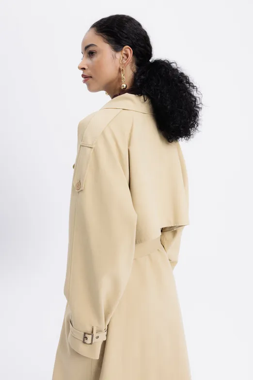 Bayan Camel Oversize Astarlı Trençkot - BSL