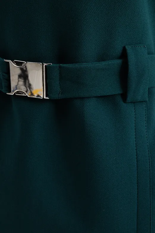 Bayan Yeşil Kısa Kollu Mini Elbise - BSL