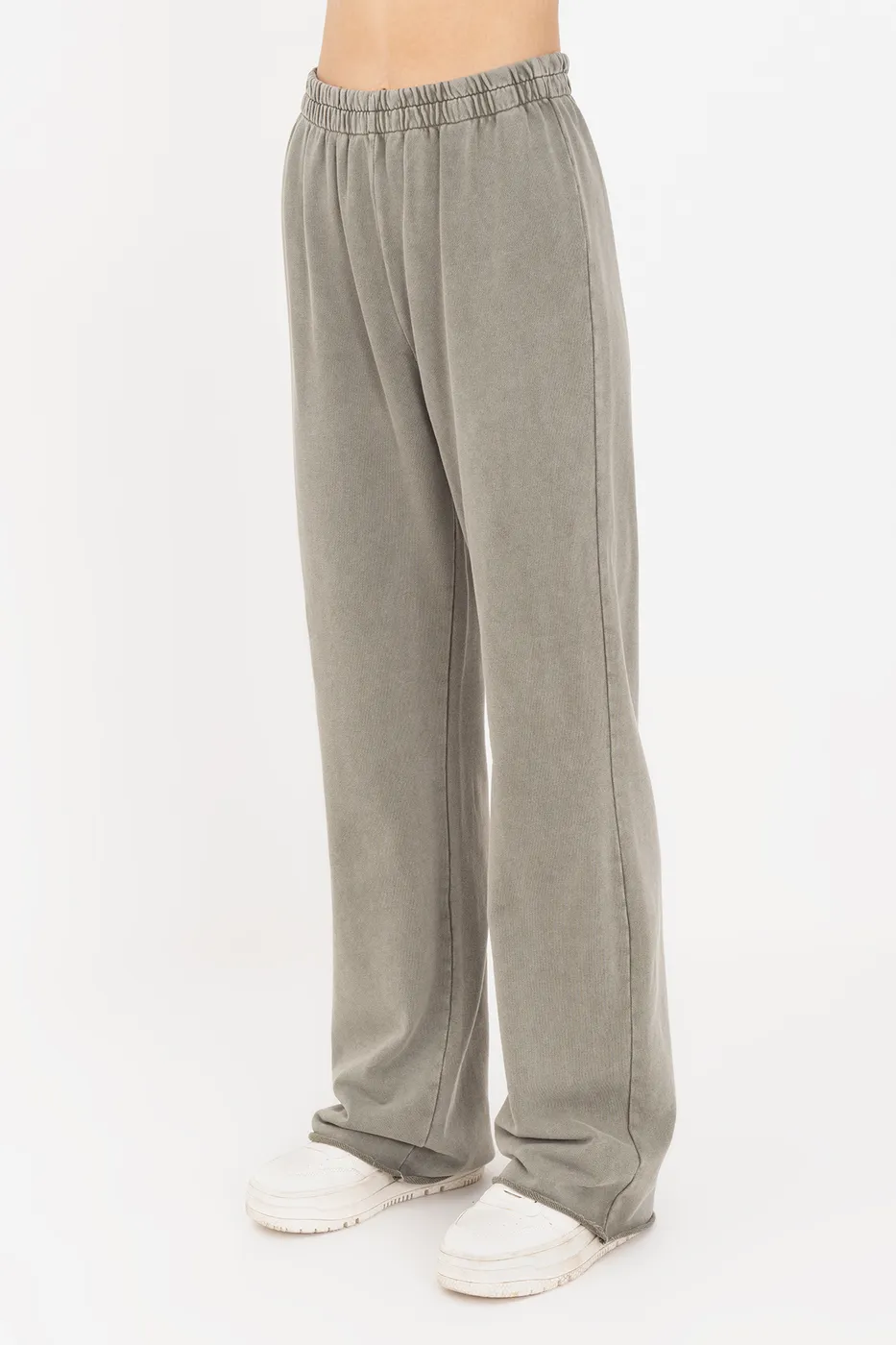 Bayan Haki Yıkamalı Düz Kesim  Pantolon