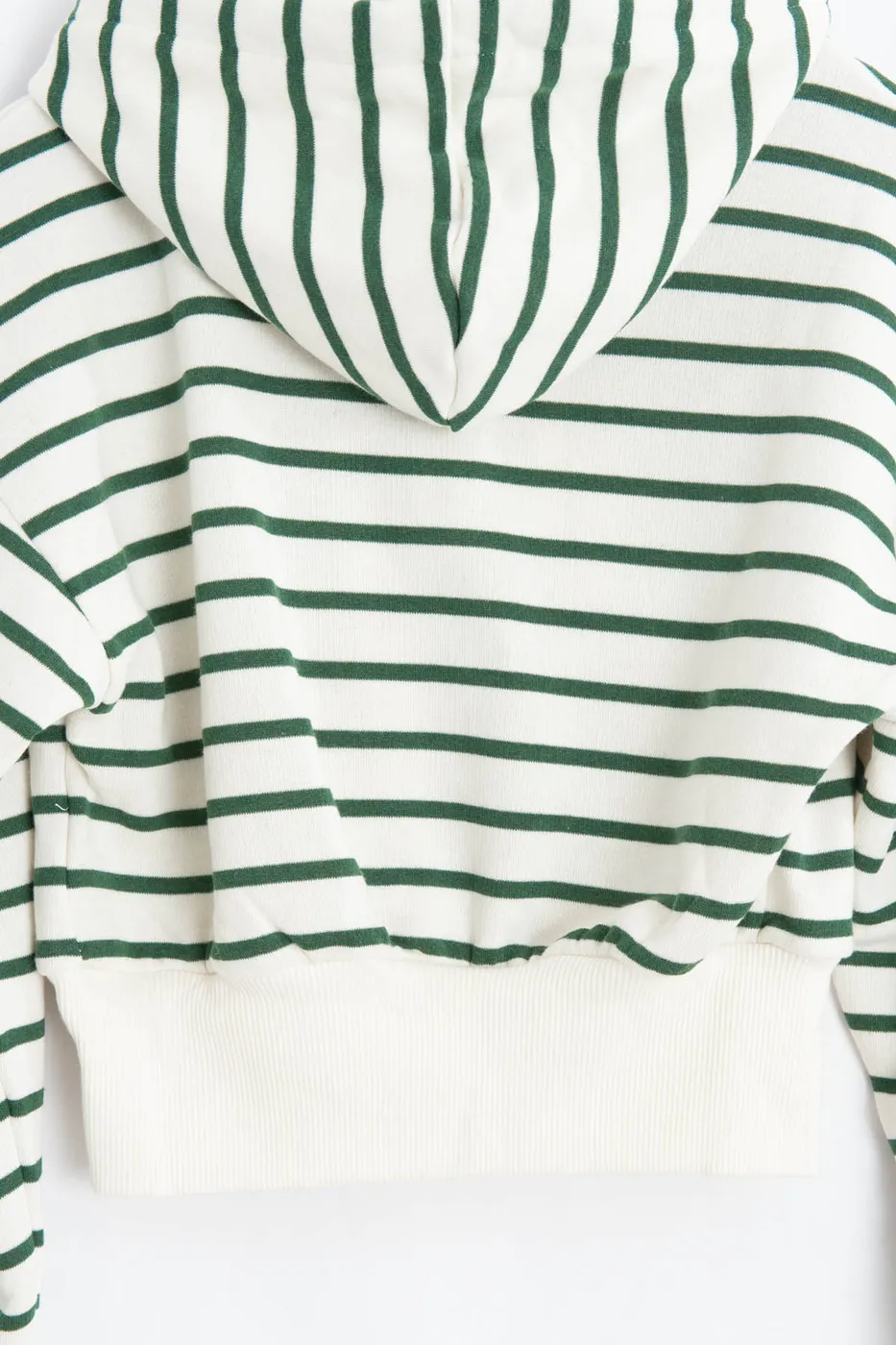 Bayan Yeşil Kapişonlu Crop Sweatshirt