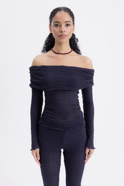 Bayan  Madonna Yaka Dantel Top