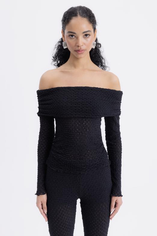 Bayan  Madonna Yaka Dantel Top