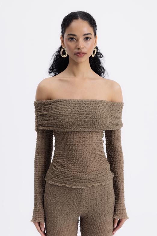 Bayan  Madonna Yaka Dantel Top