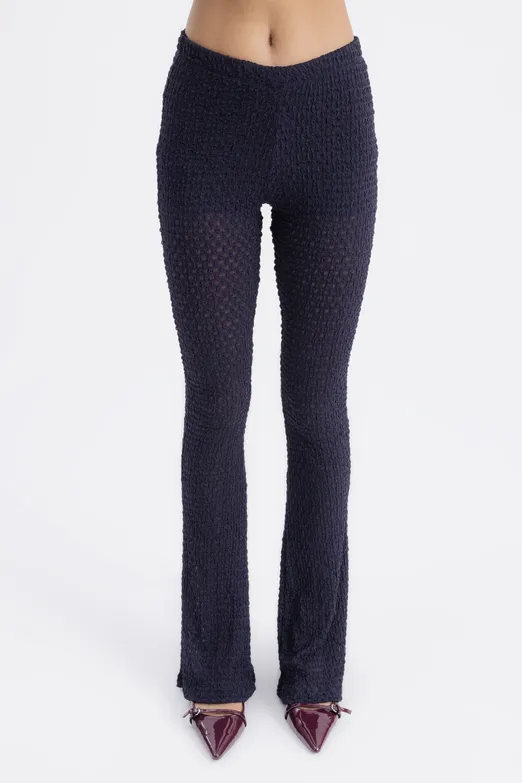 Bayan Lacivert Dantel Slim Pantolon - BSL