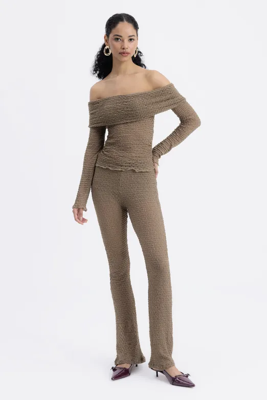 Bayan Vizon Dantel Slim Pantolon - BSL