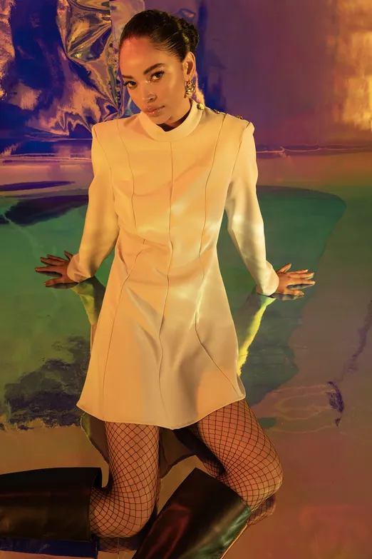 Bayan Taş Godeli Mini Elbise - BSL