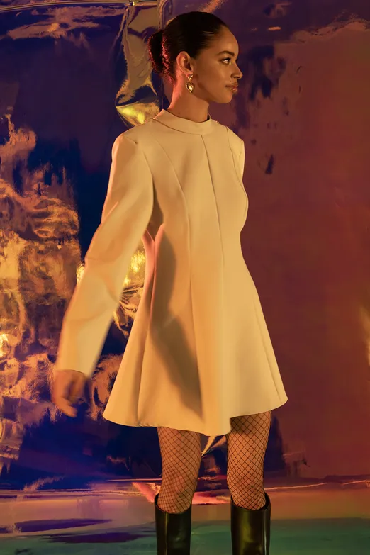 Bayan Taş Godeli Mini Elbise - BSL