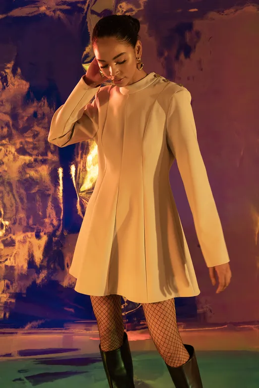 Bayan Taş Godeli Mini Elbise - BSL