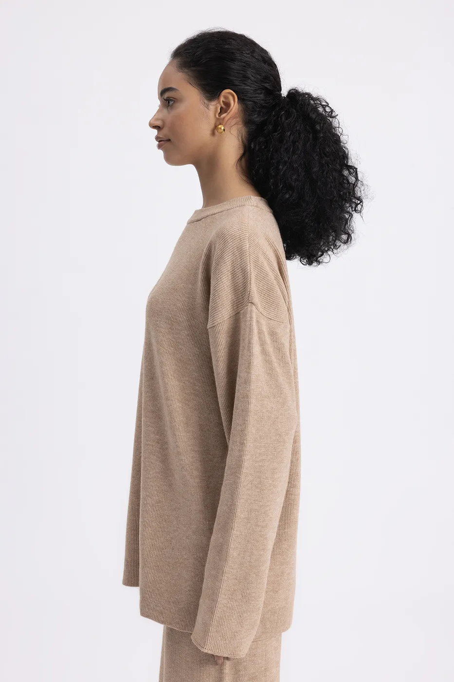 Bayan Vizon Oversize Örgü Kazak