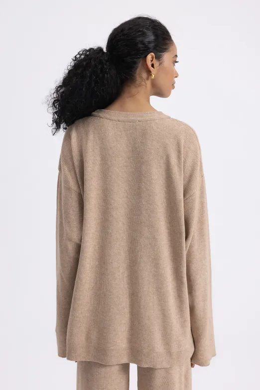 Bayan Vizon Oversize Örgü Kazak - BSL
