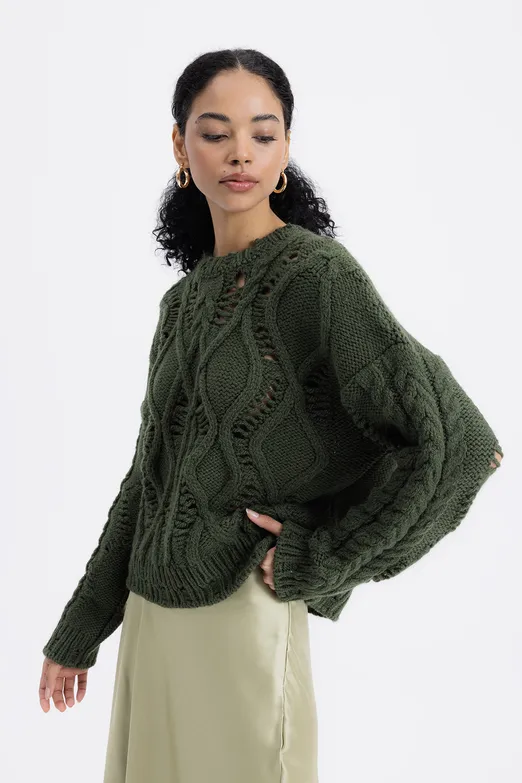 Bayan Haki Ajur Desenli Kazak - BSL