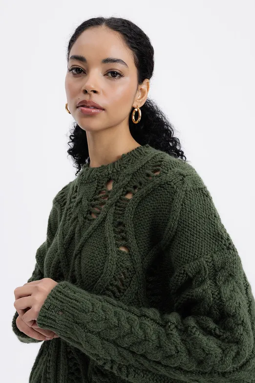 Bayan Haki Ajur Desenli Kazak - BSL