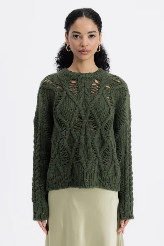 Bayan Haki Ajur Desenli Kazak - BSL