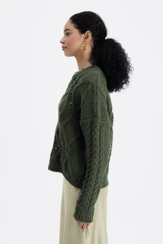 Bayan Haki Ajur Desenli Kazak - BSL