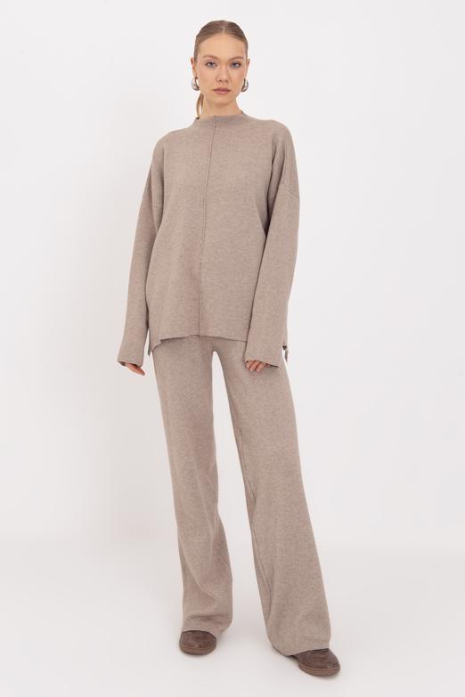 Bayan  Geniş Paça Örgü Pantolon