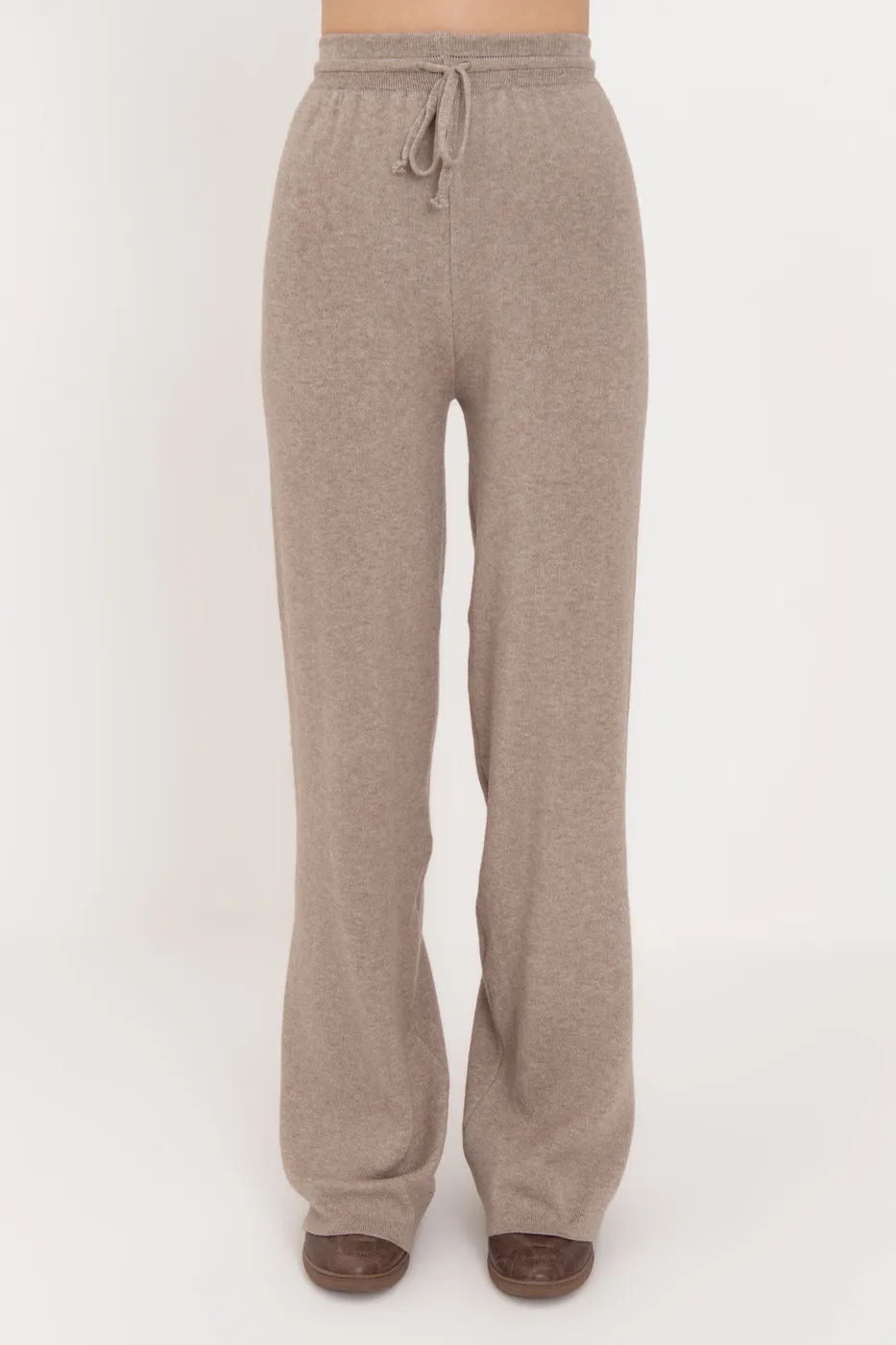 Bayan Vizon Geniş Paça Örgü Pantolon