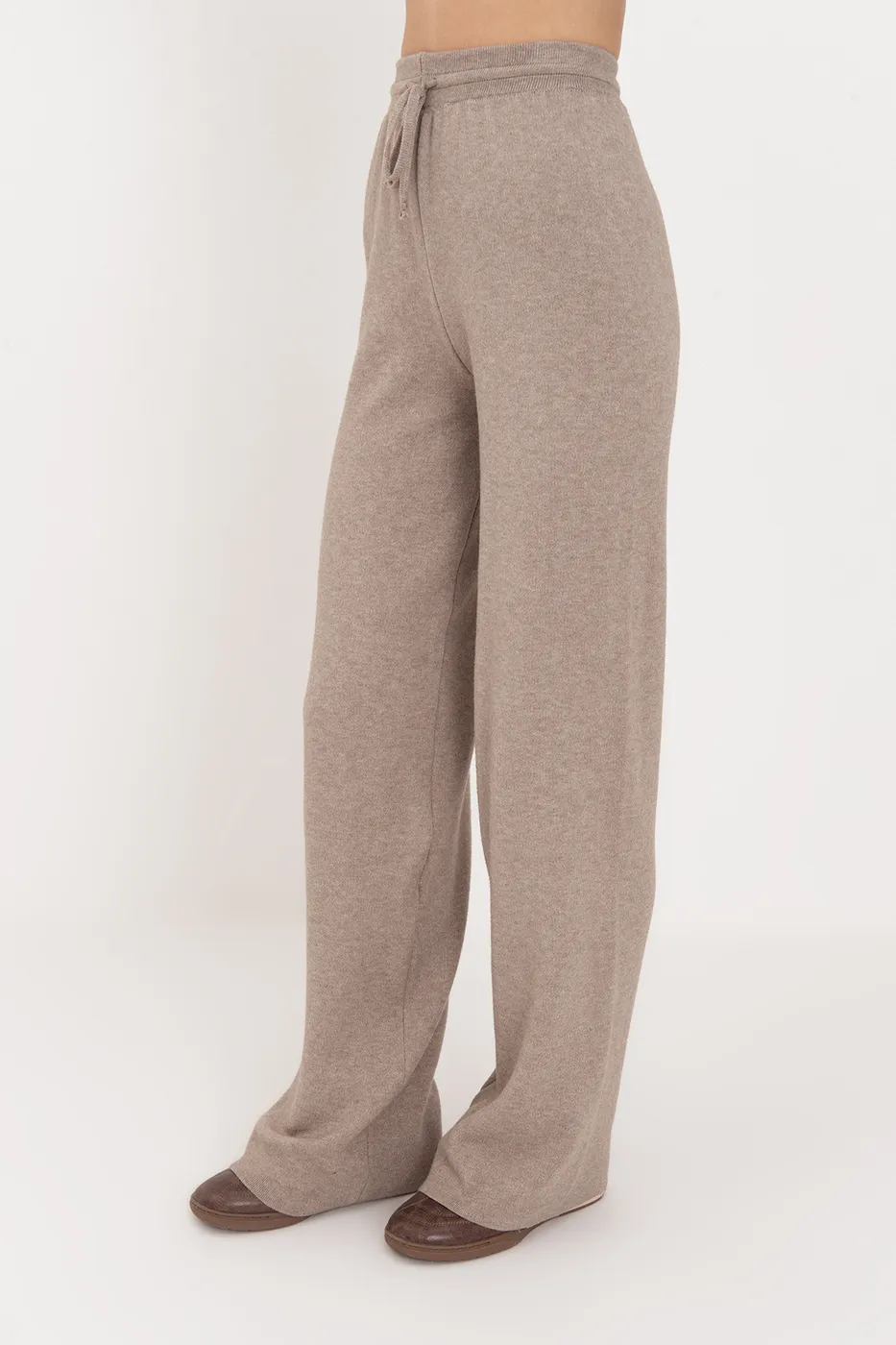 Bayan Vizon Geniş Paça Örgü Pantolon