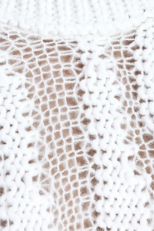 Bayan Ekru Crop Triko Bolero - BSL