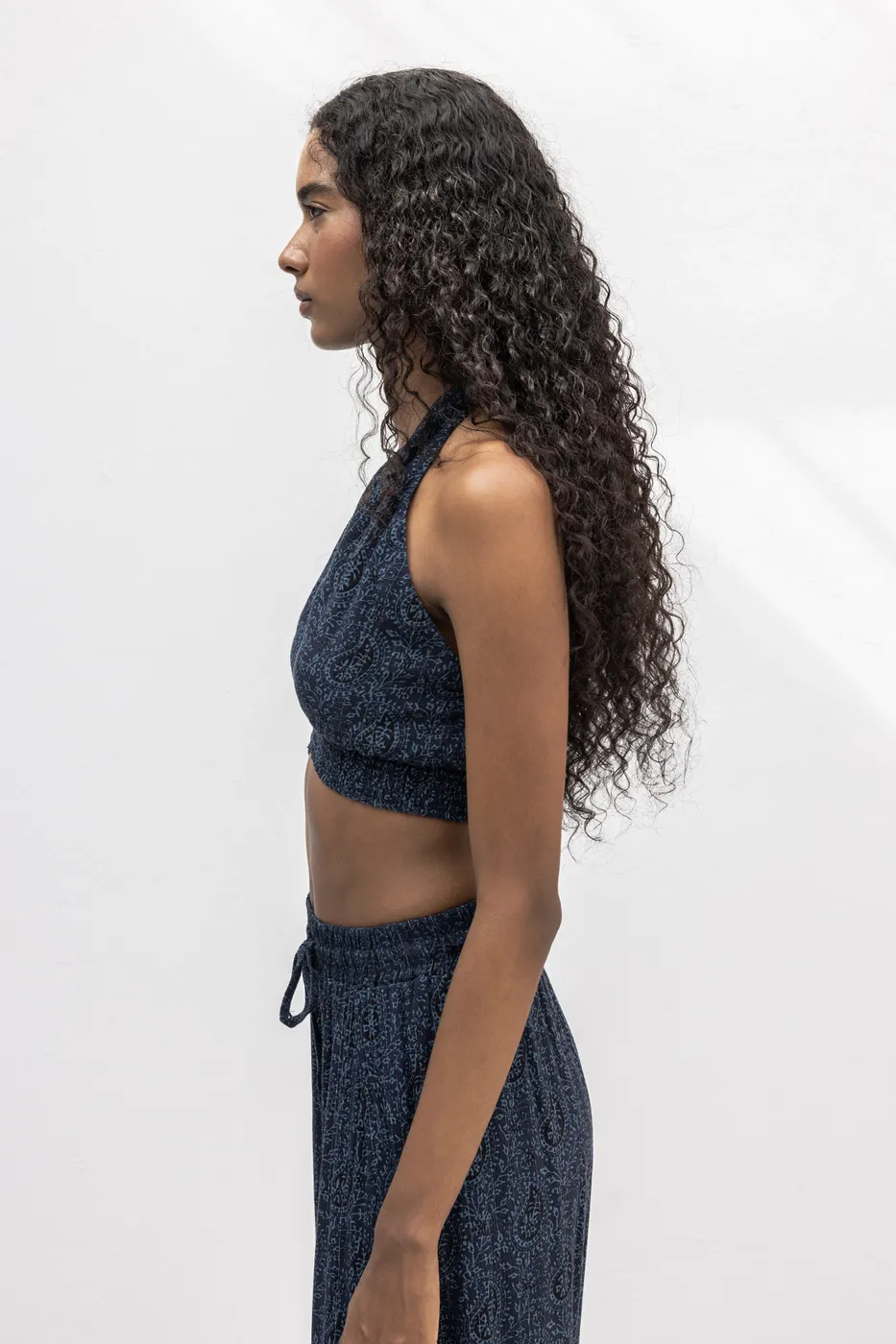 Bayan Lacivert Çapraz Boyundan Bağlı Büstiyer