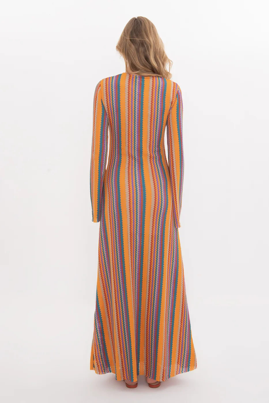 Bayan Multı Derin V Yakalı Maksi Elbise