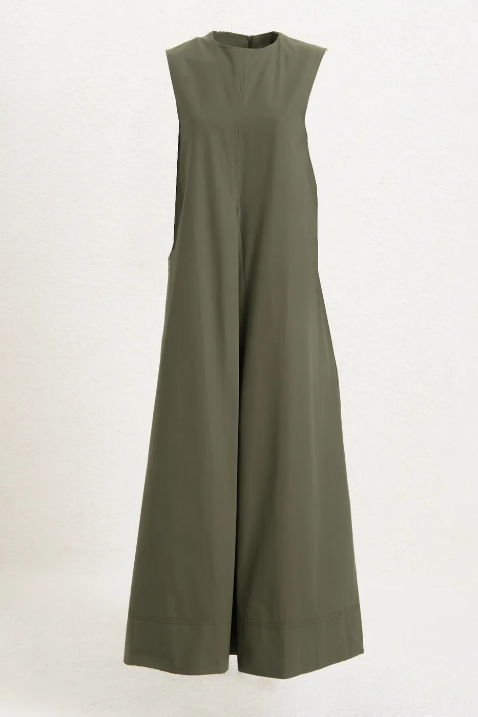 Bayan Haki Oversize Cotton Midi Elbise