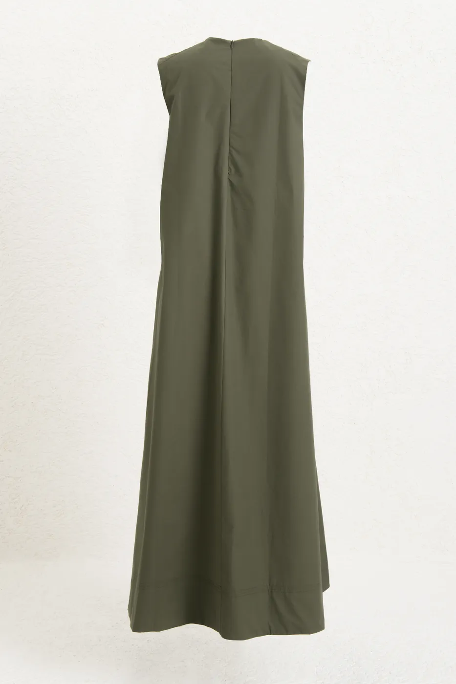 Bayan Haki Oversize Cotton Midi Elbise