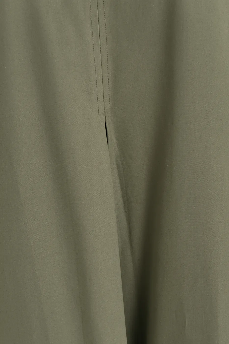 Bayan Haki Oversize Cotton Midi Elbise