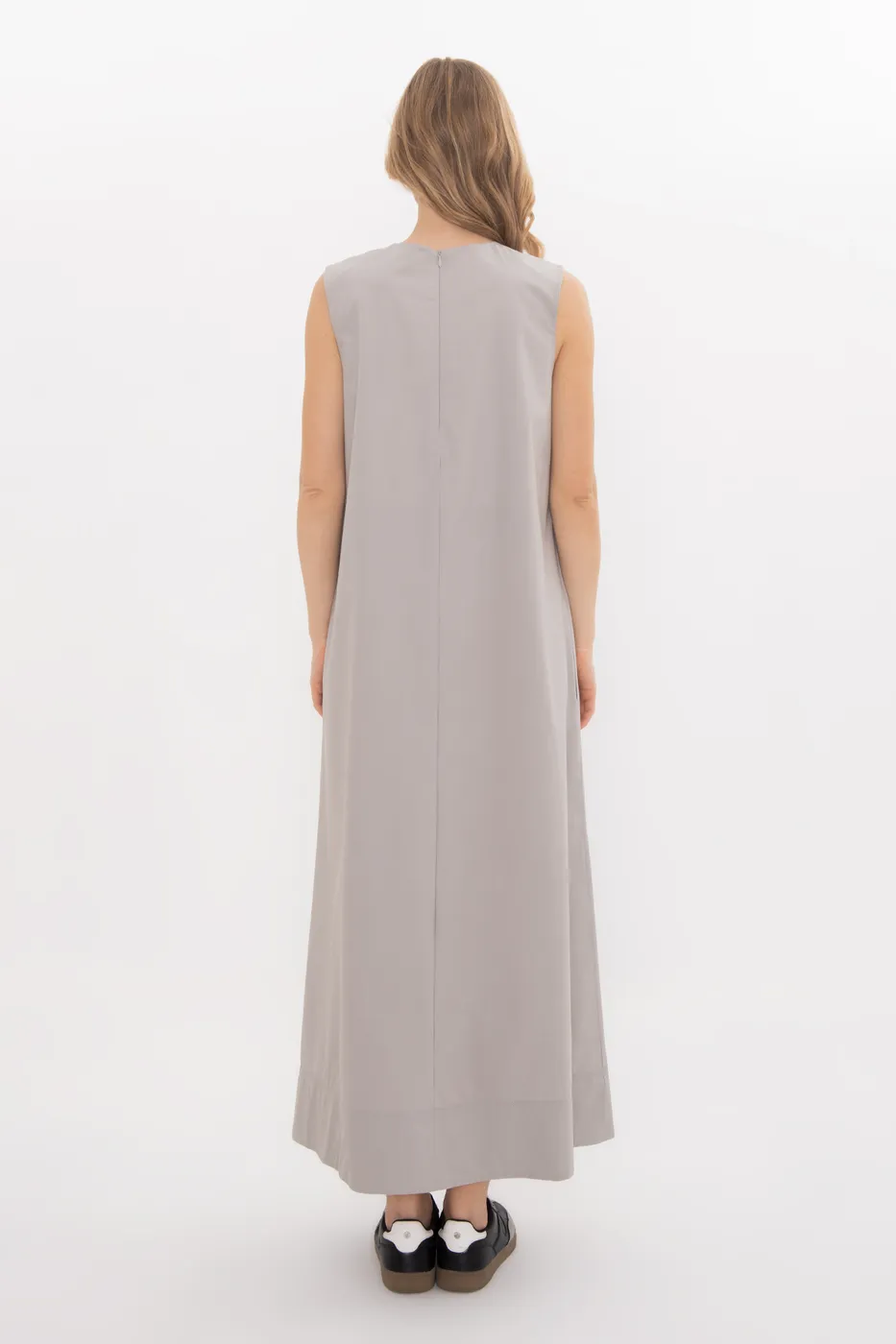 Bayan Taş Oversize Cotton Midi Elbise