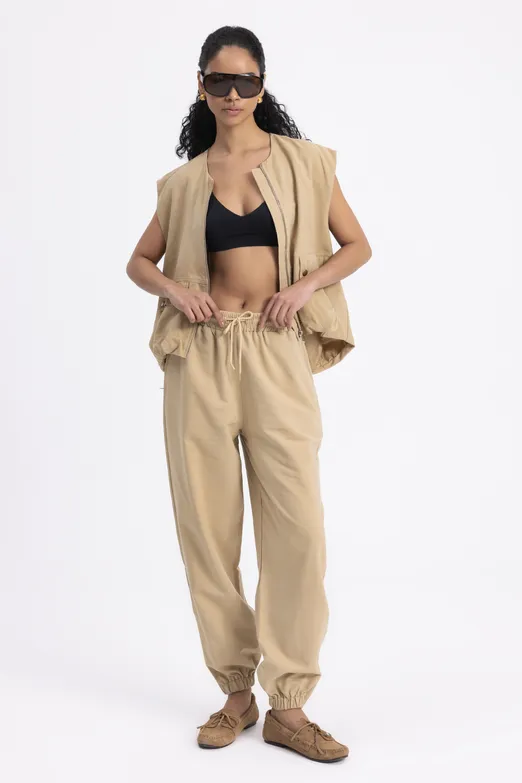 Bayan Bej Jogger Pantolon - BSL